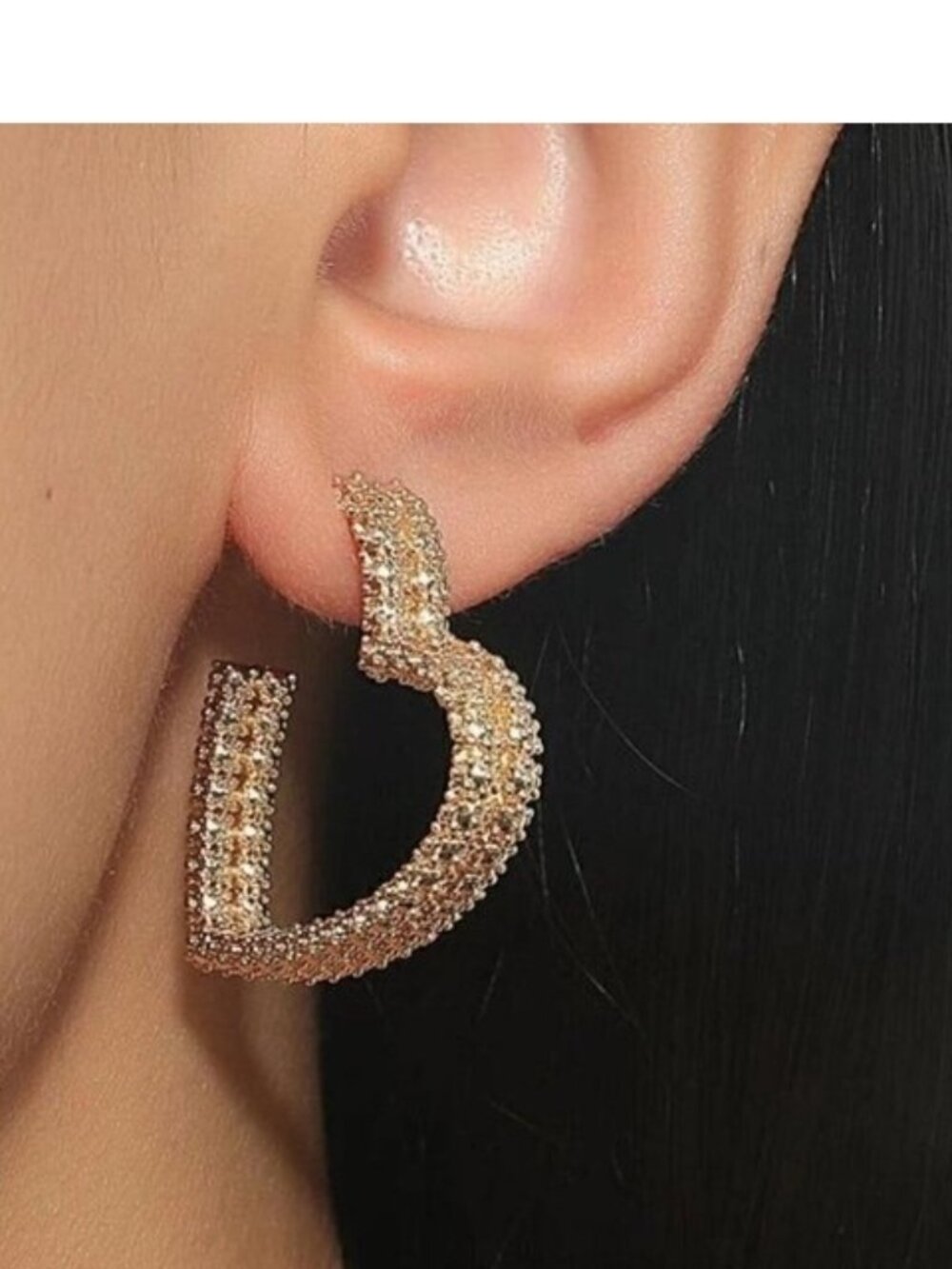 gold toned Heart Design Earrings